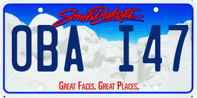 SD license plate 0BAI47