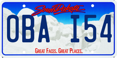SD license plate 0BAI54
