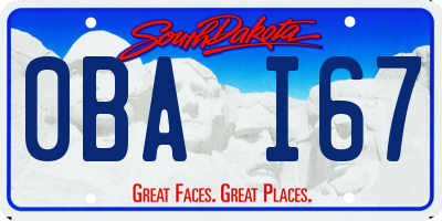 SD license plate 0BAI67