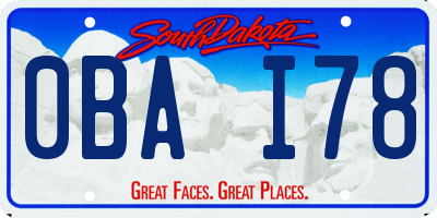 SD license plate 0BAI78