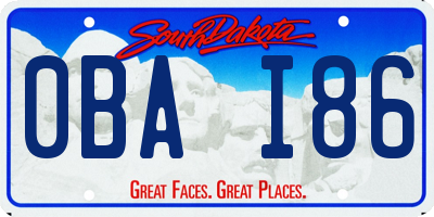 SD license plate 0BAI86