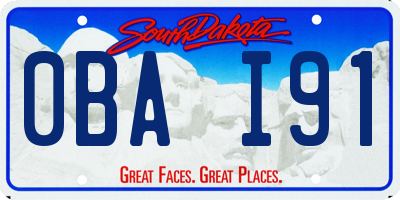 SD license plate 0BAI91