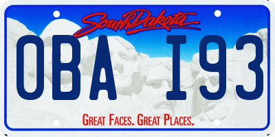 SD license plate 0BAI93