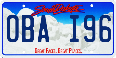 SD license plate 0BAI96
