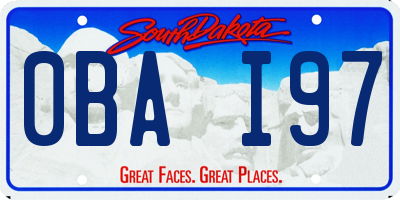 SD license plate 0BAI97