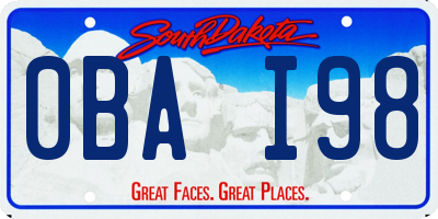 SD license plate 0BAI98