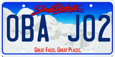 SD license plate 0BAJ02