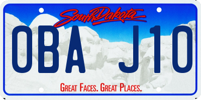 SD license plate 0BAJ10