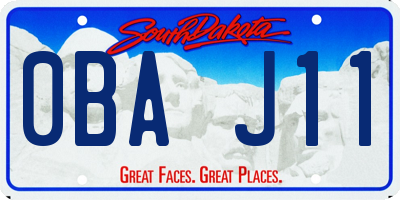 SD license plate 0BAJ11