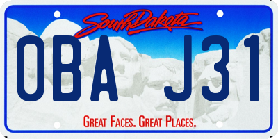 SD license plate 0BAJ31