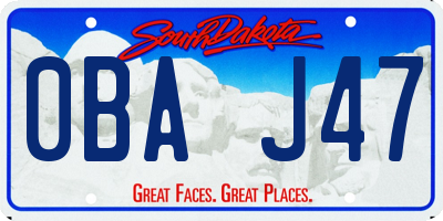 SD license plate 0BAJ47