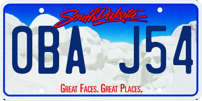 SD license plate 0BAJ54