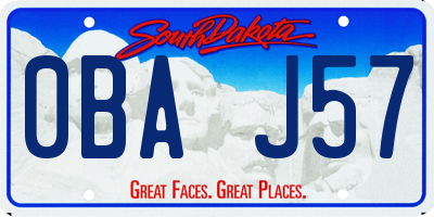 SD license plate 0BAJ57