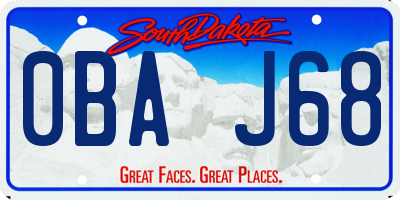 SD license plate 0BAJ68
