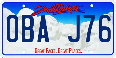 SD license plate 0BAJ76