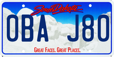 SD license plate 0BAJ80