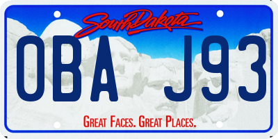 SD license plate 0BAJ93