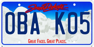 SD license plate 0BAK05