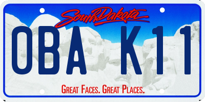 SD license plate 0BAK11