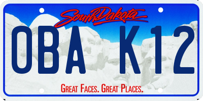 SD license plate 0BAK12