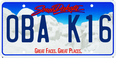 SD license plate 0BAK16