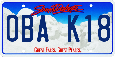 SD license plate 0BAK18