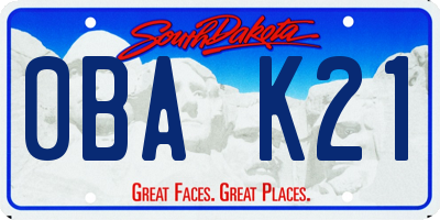 SD license plate 0BAK21