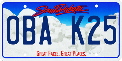 SD license plate 0BAK25