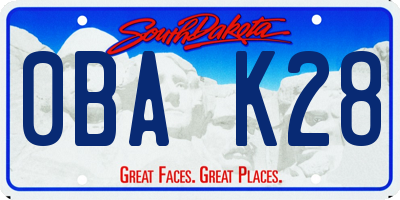 SD license plate 0BAK28