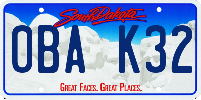 SD license plate 0BAK32