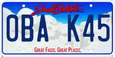 SD license plate 0BAK45