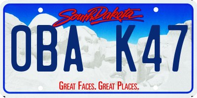 SD license plate 0BAK47