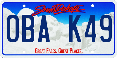 SD license plate 0BAK49