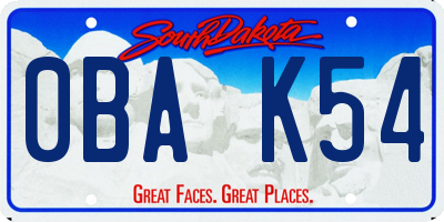 SD license plate 0BAK54