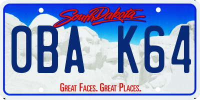 SD license plate 0BAK64