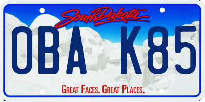 SD license plate 0BAK85