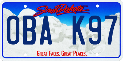 SD license plate 0BAK97