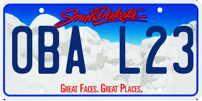 SD license plate 0BAL23