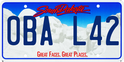 SD license plate 0BAL42