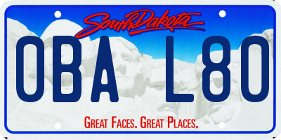 SD license plate 0BAL80