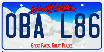 SD license plate 0BAL86