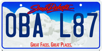 SD license plate 0BAL87