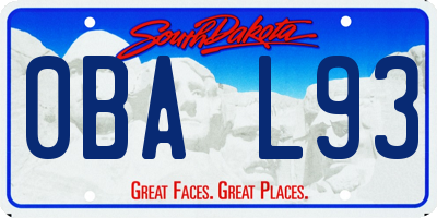 SD license plate 0BAL93
