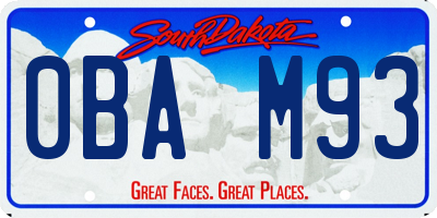SD license plate 0BAM93