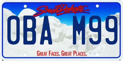 SD license plate 0BAM99