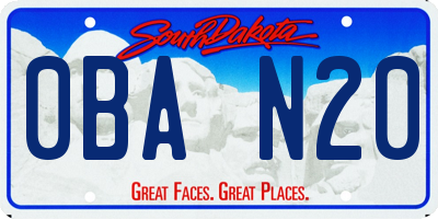 SD license plate 0BAN20