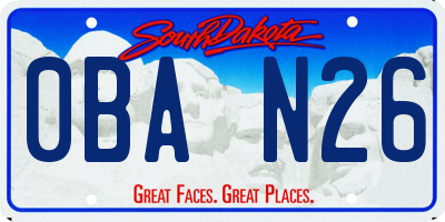 SD license plate 0BAN26