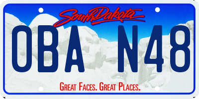 SD license plate 0BAN48
