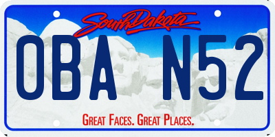 SD license plate 0BAN52