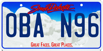 SD license plate 0BAN96